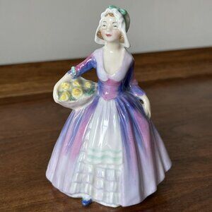 Royal Doulton "Janet" M75 Mini 4" Lady Figurine Vintage Bone China England
